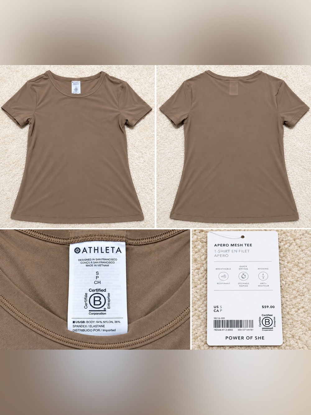 Athleta Apero Mesh Tee — Size Small — NWT